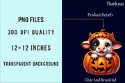 Adorable Cow Halloween PNG, an Illustration by SinaCreation (Thumbnail 6 of 7)