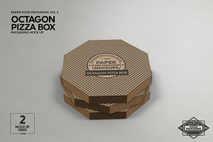 Octagon Pizza Box Packaging Mockup