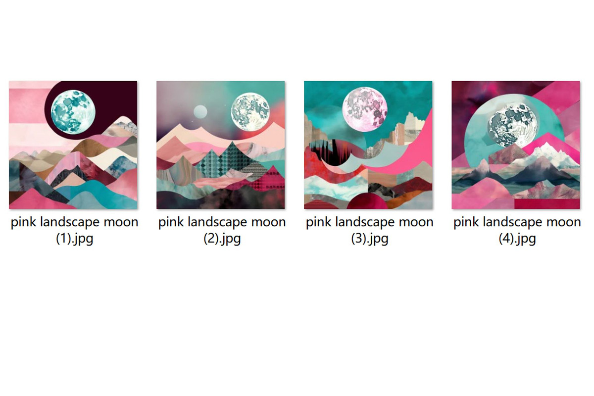 4 Pink Landscape Moon Wall Art, a Decorative Illustration by ARTOZEN DIGITAL (Photo 8 of 8)