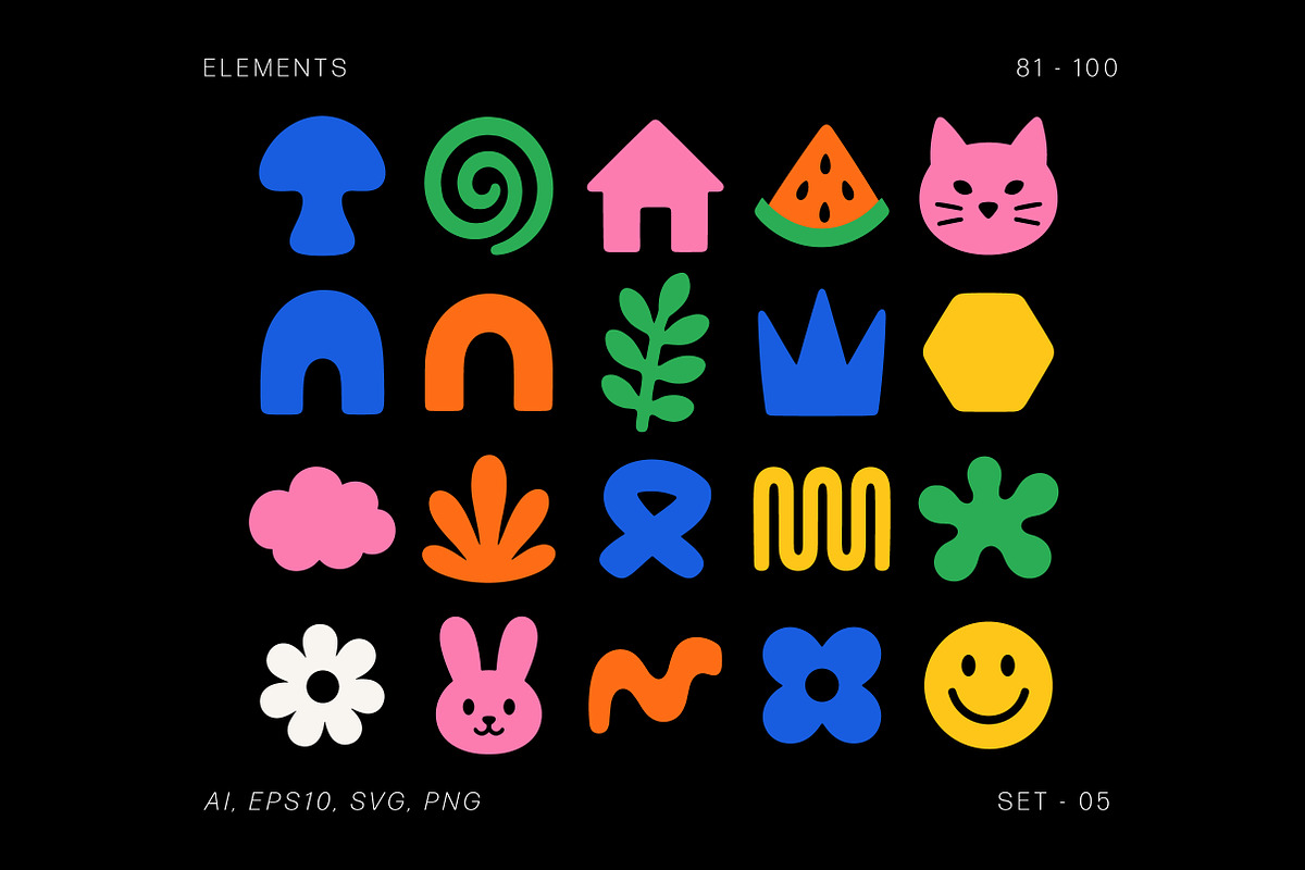 Colorful Doodle Elements, an Object Illustration by Pixels.Craft (Photo 6 of 10)
