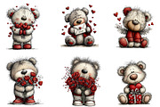 Valentines Teddy Bear Clipart, an Illustration by CreationArt (Thumbnail 5 of 5)