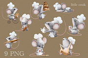 Cooking Clipart Mouse Chef, an Animal Illustration by sheincar (Thumbnail 3 of 5)
