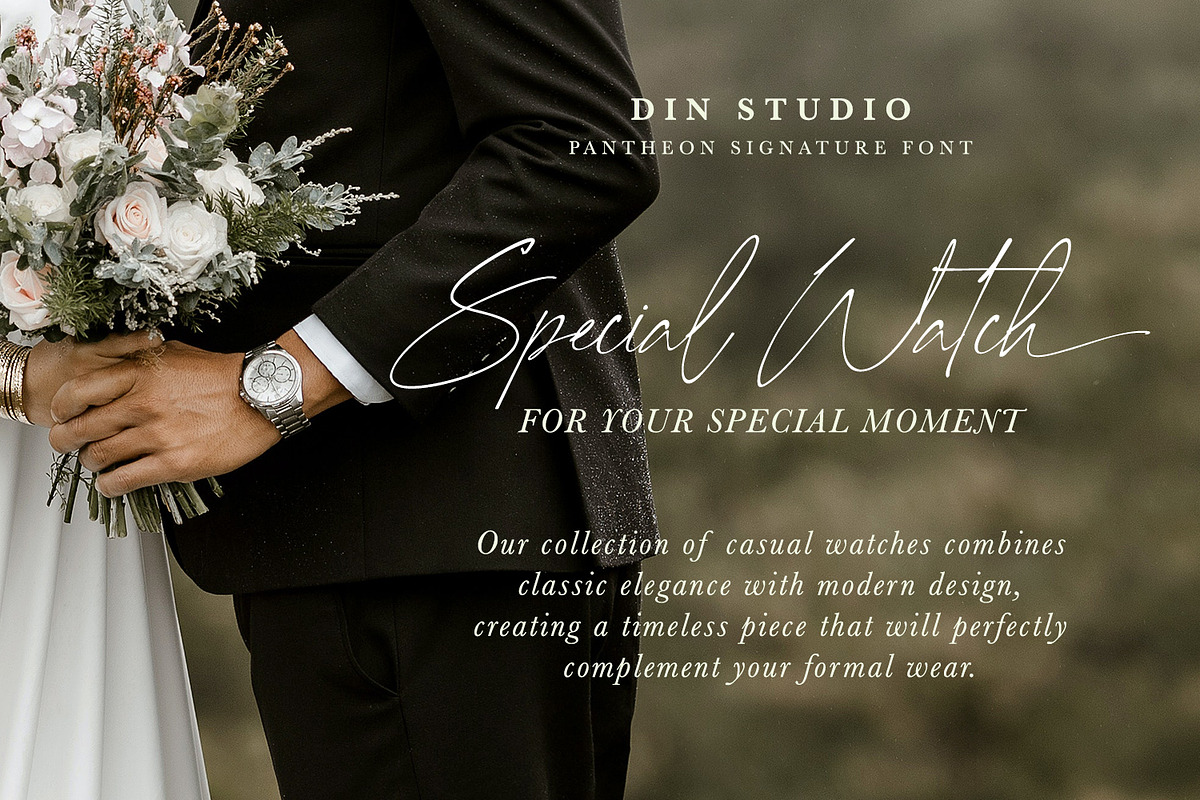 Pantheon Signature, a Script Font by din-studio.com (Photo 5 of 10)