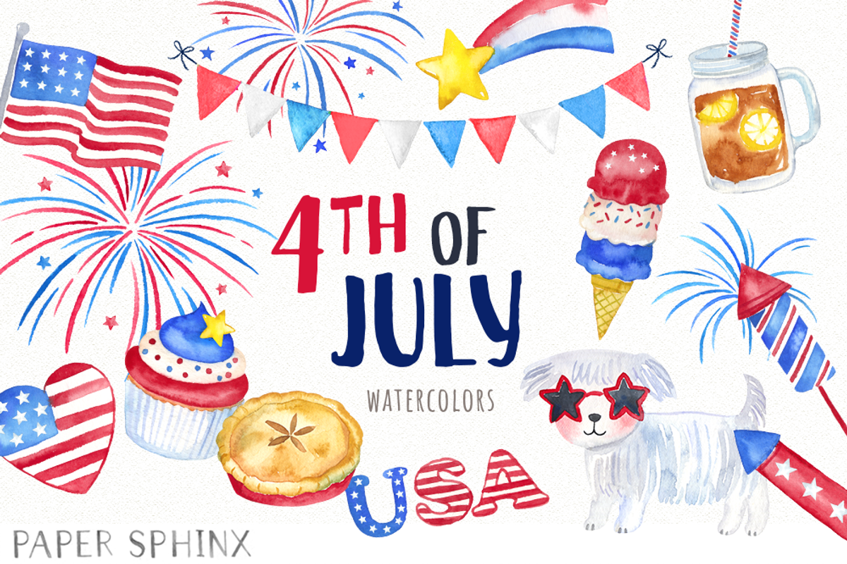 4th of July Clipart Pack, an Illustration by PaperSphinx (Photo 1 of 3)