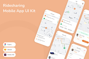 Ridesharing Mobile App UI Kit