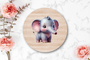 Watercolor Baby Elephant Clipart, an Illustration by CraftArtStudio (Thumbnail 4 of 5)