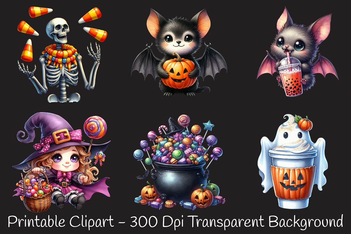 Quirky Halloween Sublimation Clipart, an Illustration by RobertsArt (Photo 5 of 7)