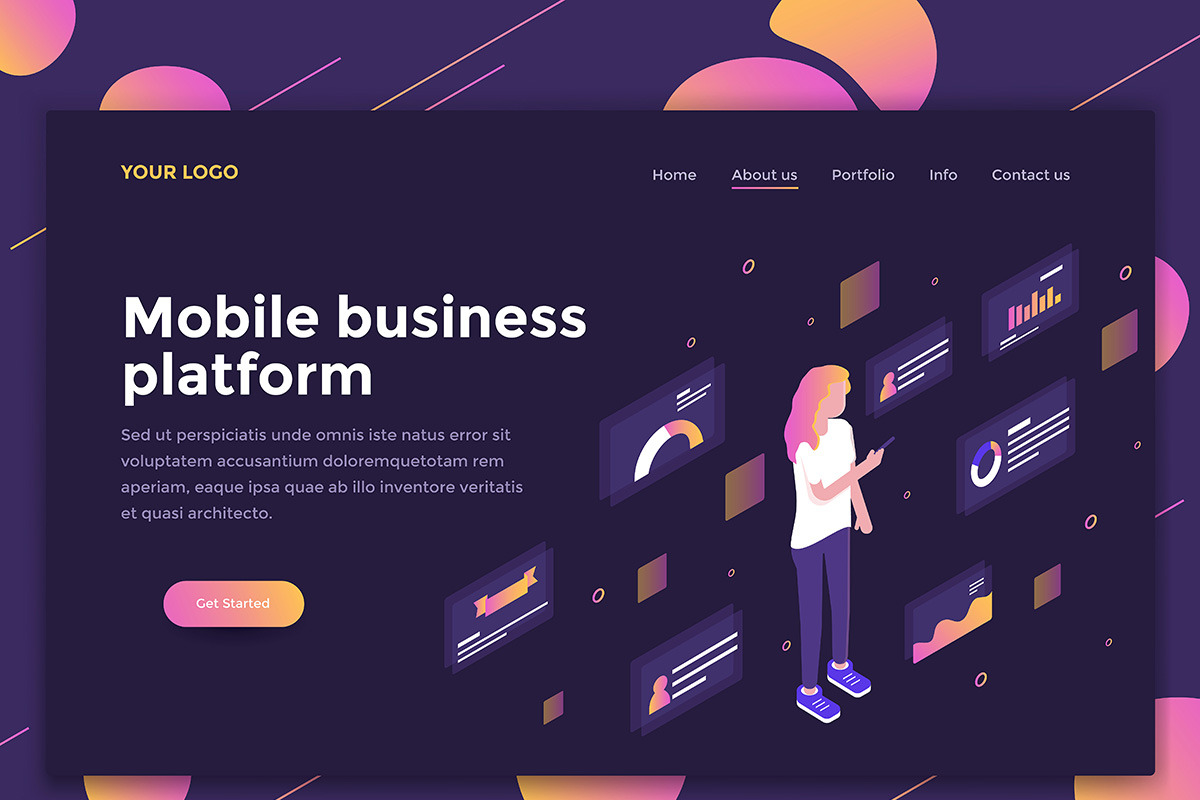 Landing page templates, dark theme, a Templates & Theme by Creative Graphics (Photo 8 of 12)