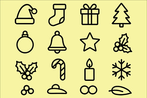 Christmas Icons Vector Design Bundle, an Outline Icon by Vectorium Studio