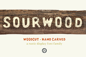 Sourwood: woodcut font family
