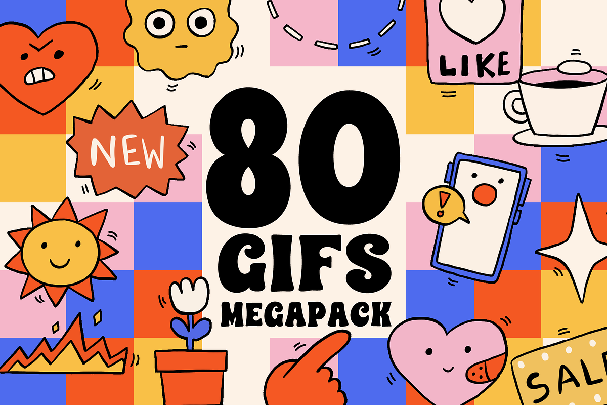 Gif Megapack | 80 Animated Icons, an Emoji Icon by Iris Atelier (Photo 1 of 6)