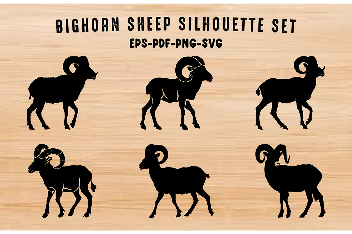 Bighorn Sheep Silhouette Black SVG, an Animal Illustration by Gfx Expert Team (Photo 1 of 3)