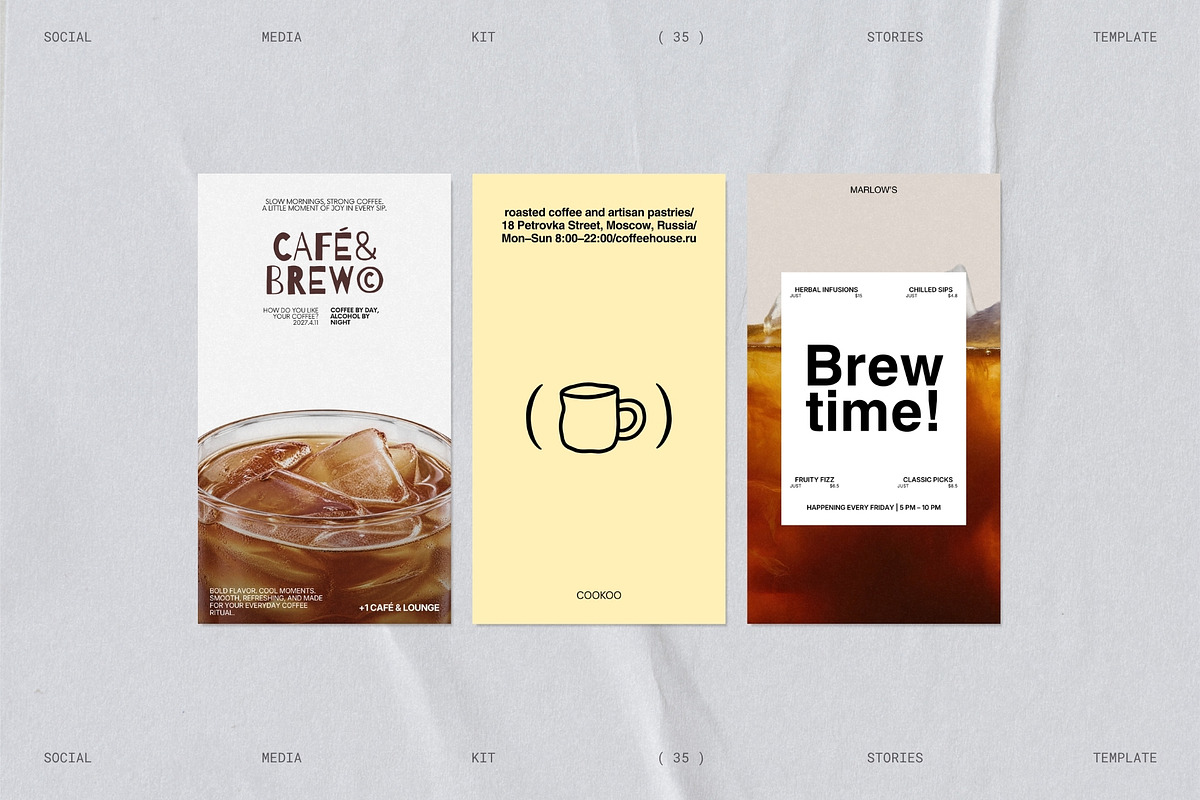 BREW | Cafe Instagram Template (I), a Social Media Template by Prapti Design (Photo 6 of 10)