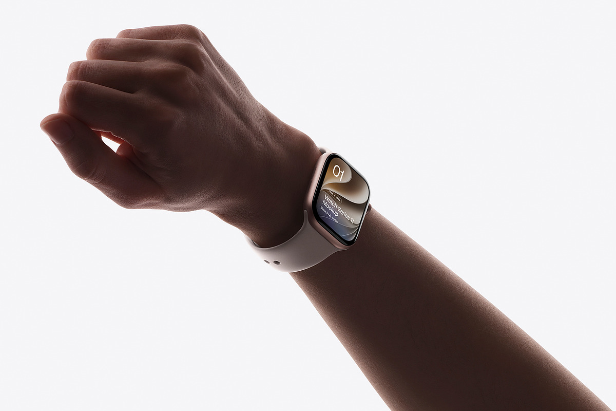 24 Watch Series 11 in Hand Mockups, a Wearable Device Mockup by Asylab (Photo 47 of 107)