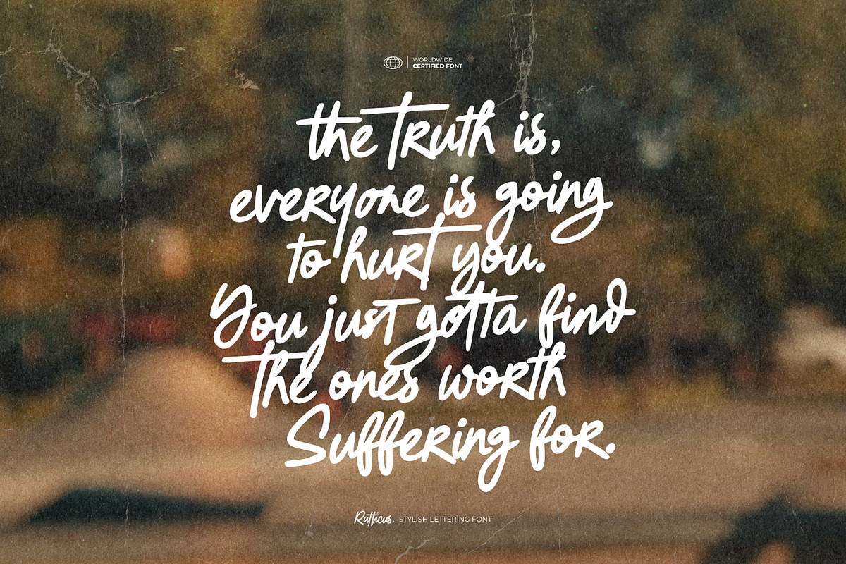 Ratticus - Stylish Lettering Font, a Script Font by ikiiko (Photo 3 of 7)