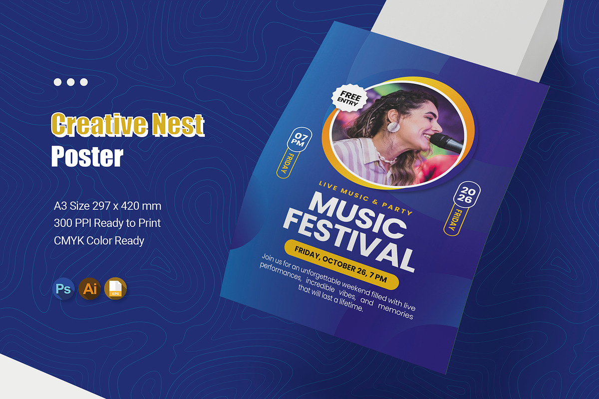 Creative Nest - Poster, a Poster Template by Esensifiksi.studio (Photo 1 of 3)