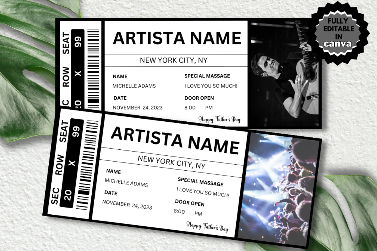 Editable Concert Ticket Template, an Invitation Template by YasdeyDesigns (Photo 1 of 9)