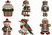 Crochet Christmas Clipart PNG, an Illustration by Black Bird Studio (Thumbnail 2 of 6)