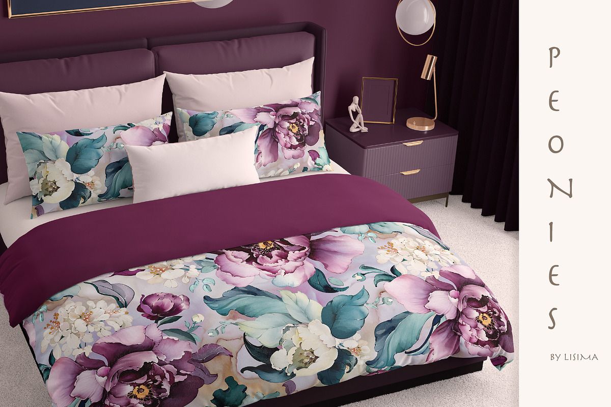 PEONIES seamless pattern, a Pattern Graphic by Lisima (Photo 2 of 16)