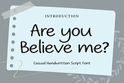 Are you Believe me, a Handwritten Font by Wow Magic (Thumbnail 1 of 3)