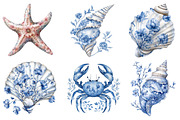 French Toile Ocean & Seaside Clipart, an Illustration by SinaCreation (Thumbnail 2 of 5)