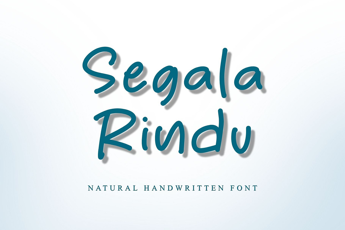 Segala Rindu, a Handwritten Font by Letterafa Studio (Photo 1 of 8)