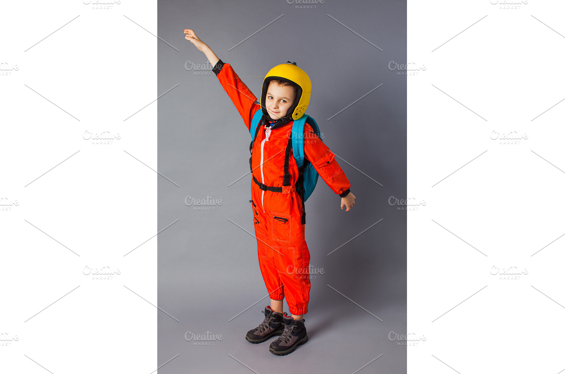 The little boy is posing in a, a Person Photo by oksix