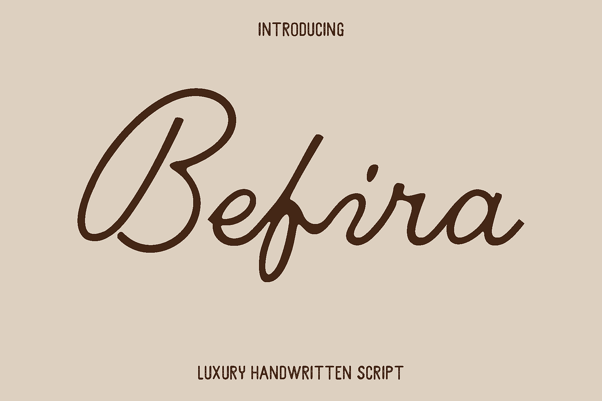 Befira - Luxury Handwritten Script, a Script Font by Luna Shop (Photo 1 of 7)