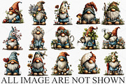 Whimsical Spring Gnome Clipart PNG, an Illustration by Canvas Craft (Thumbnail 3 of 7)
