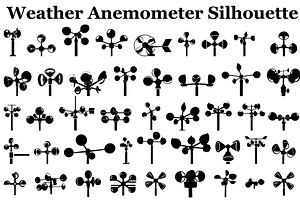 Weather Anemometer Silhouettes, a Graphic by musafir_fashion