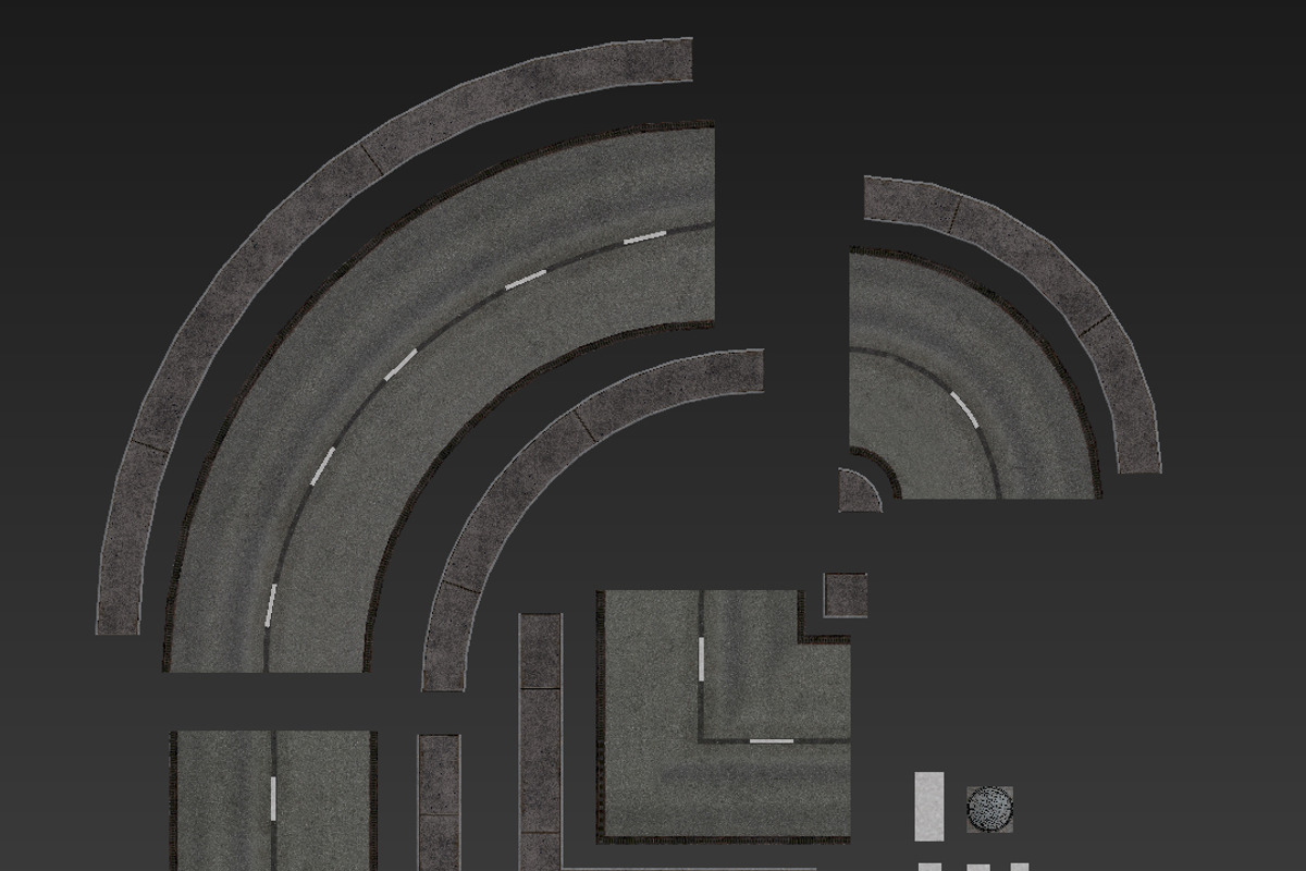 Road Modules PBR Pack, an Architecture 3D Model by Daniel Mikulik (Photo 2 of 24)