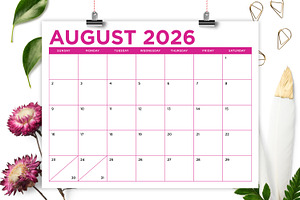 2026 Bold COLOR 8.5x11 Inch Calendar