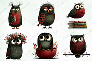 Whimsical & Quirky Owl Clipart, an Illustration by Creative Art (Thumbnail 6 of 10)