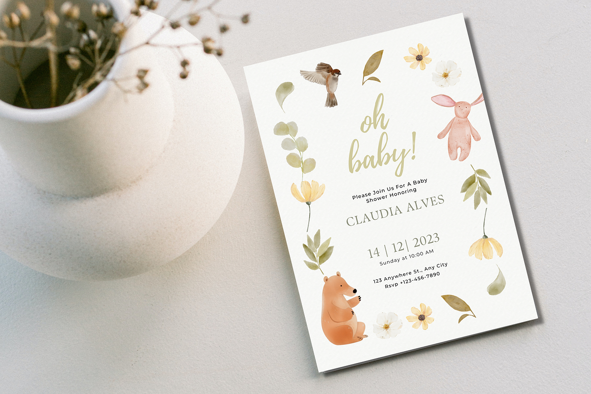 Boho Aesthetic Baby Shower Invite, an Invitation Template by TheSimplySereneShop (Photo 2 of 10)