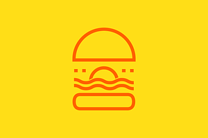 delicious burgers line logo design, a Branding & Logo Template by devastd