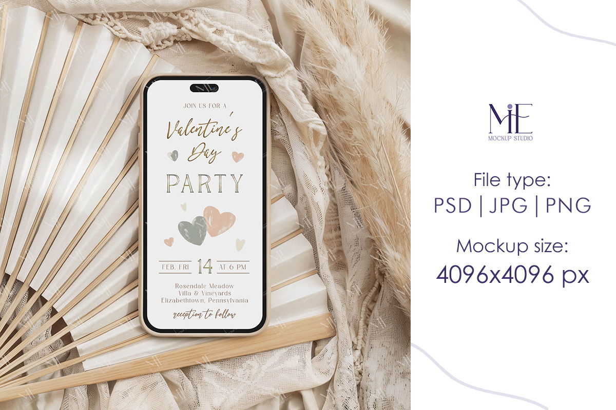 iPhone Screen Invitation Mockup, an iPhone Mockup by Mie Mockup Studio (Photo 7 of 7)