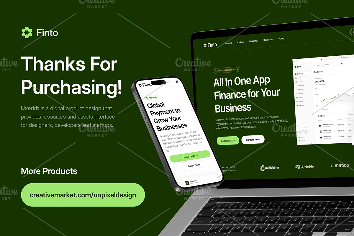 Finto - Finance Website Template, an UI Kit Template by Unpixel Design (Photo 8 of 8)