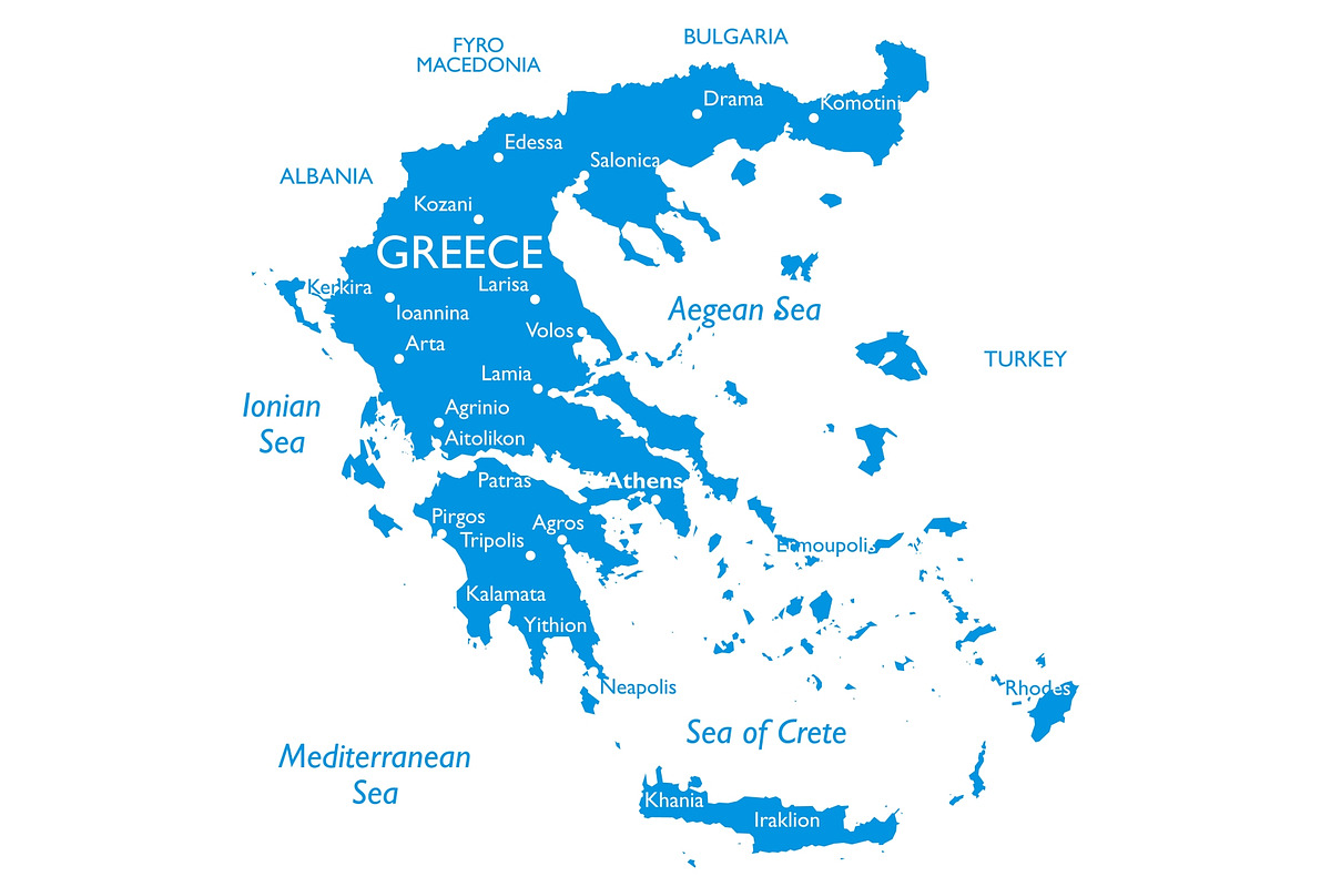 Vector map of Greece, an Illustration by ilynx