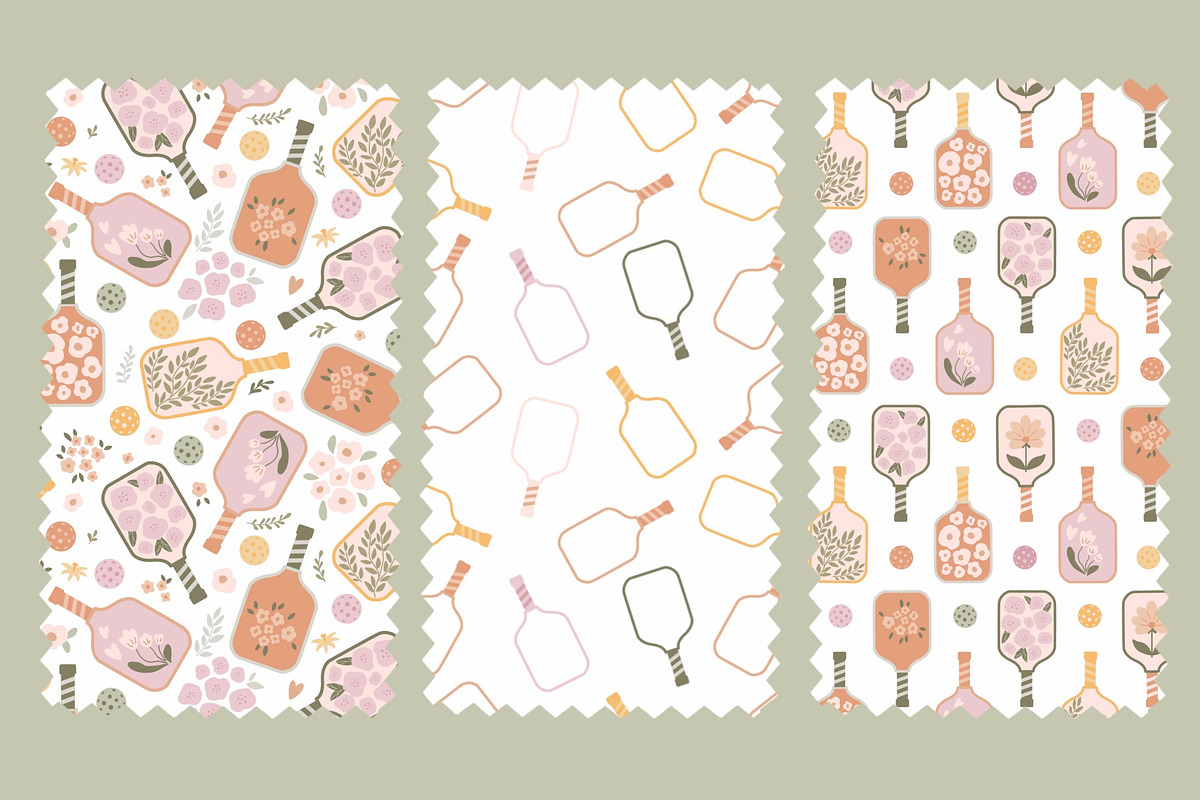 Pickleball paddles pattern set, a Pattern Graphic by Tani Kuzminka (Photo 8 of 13)