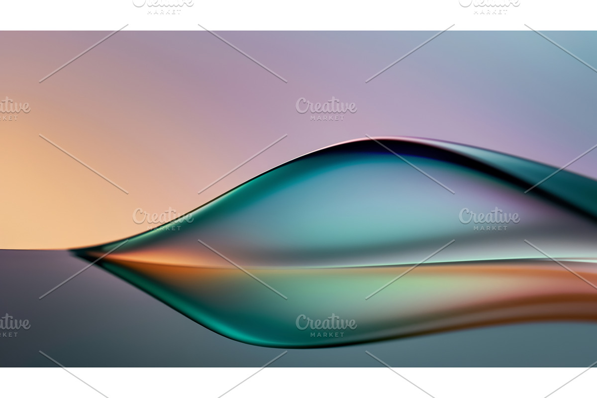 Wavy Glass Shapes Background, an Illustration by BazziBa♥