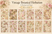 Vintage Botanical Herbarium Junk, a Background Graphic by Printable Treasure (Thumbnail 1 of 3)