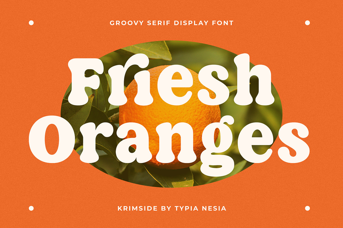 Krimside - Retro Groovy Serif, a Serif Font by Typia Nesia (Photo 3 of 13)
