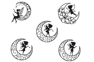 Fairy Crescent Moon Set 1 Procreate