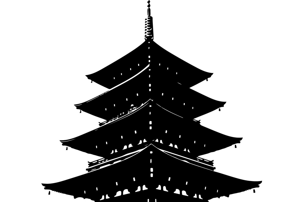 Pagoda Temple Silhouette, an Object Graphic by Designer_Momina (Photo 9 of 20)