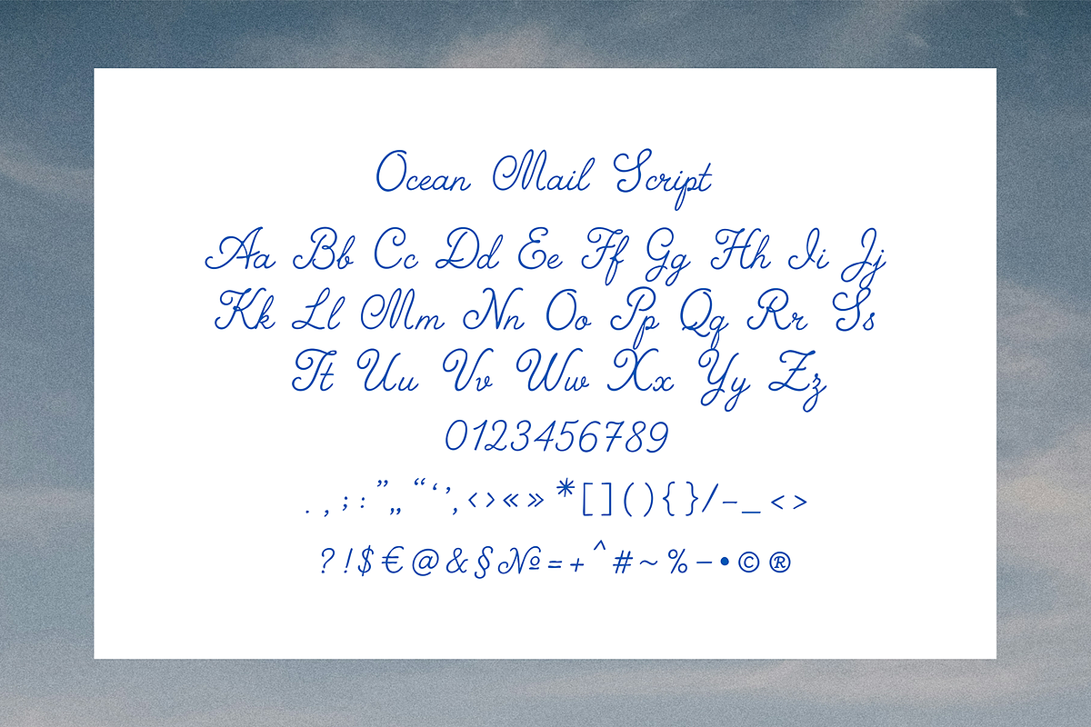 Ocean Mail Font, a Script Font by gafaroff studio (Photo 6 of 6)