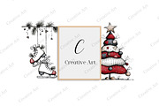 Whimsical Quirky Christmas Clipart, an Illustration by Creative Art (Thumbnail 13 of 13)