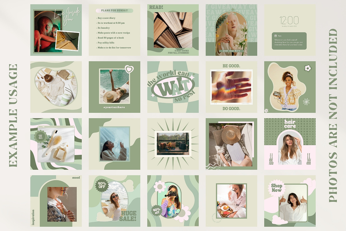 Green Social Media Templates Canva, a Social Media Template by Boltik Studio (Photo 5 of 10)