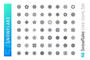 Snowflake Line Icons Set, an Outline Icon by Voysla's Shop (Thumbnail 2 of 4)