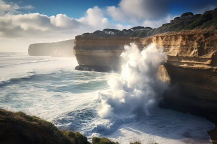 Powerful Wave Crashes Into Ocean by, a Photo by Iftikhar Alam
