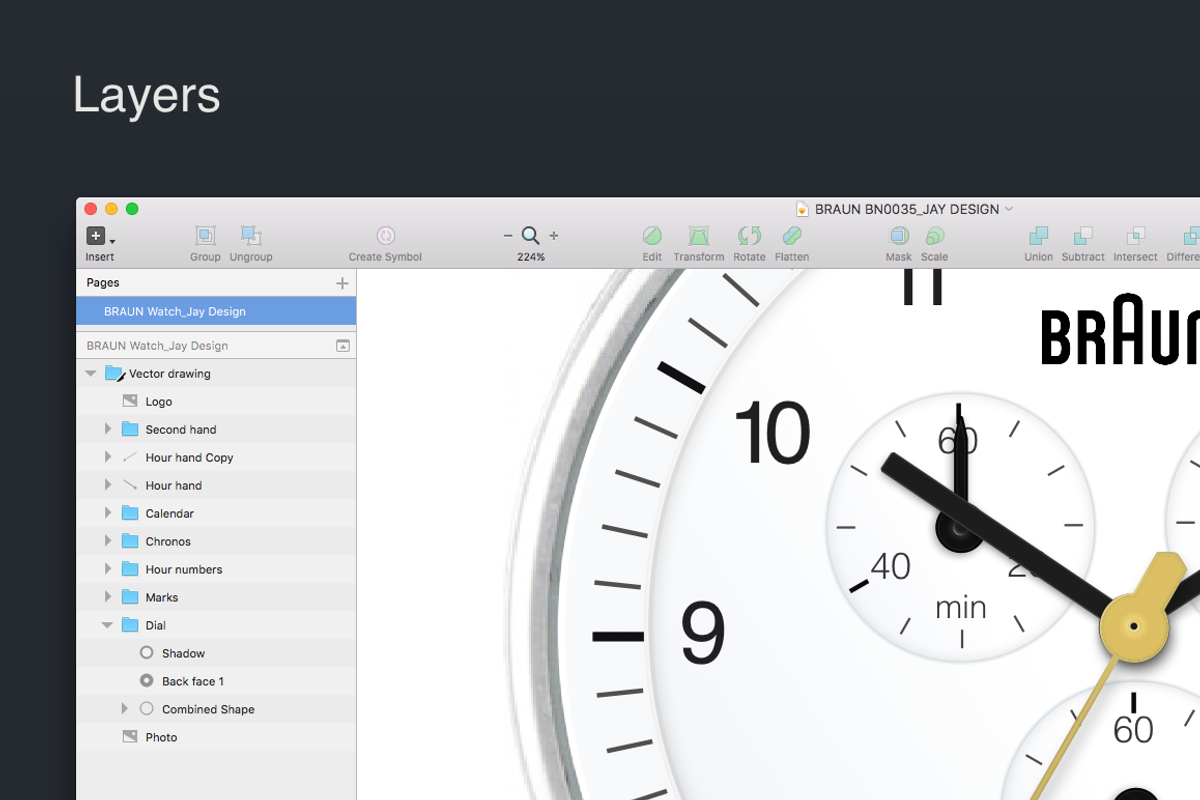 Watch face vector drawing- BRAUN, an Object Graphic by Iamjaydesign (Photo 5 of 6)